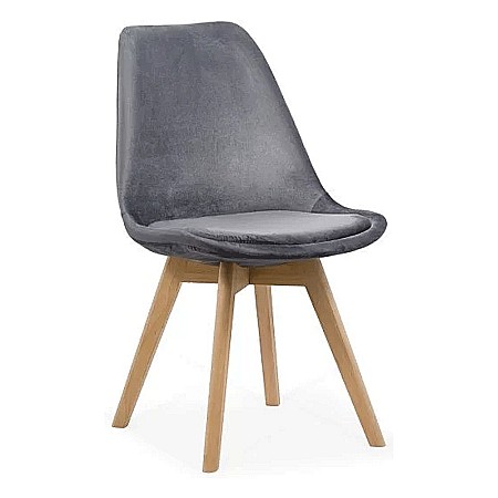 Scaune pentru living - Scaun living si bucatarie BUC 242V, catifea, picioare lemn, solid, 110 kg