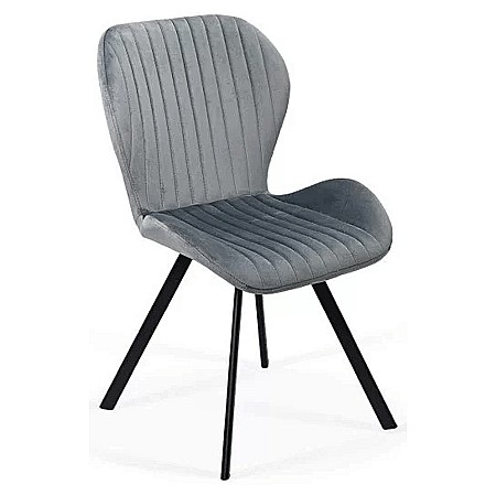 Scaune bucatarie - Scaun living si bucatarie BUC 248, ergonomic, catifea, picioare metalice, 110 kg