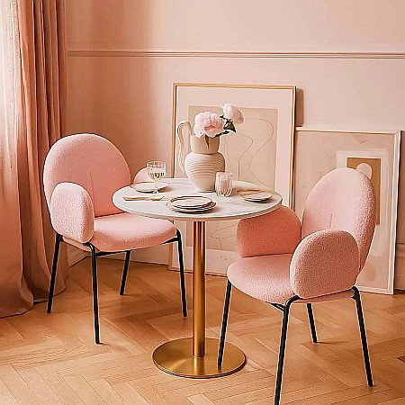 Scaun living si dining BUC281, stofa boucle, structura metalica, 100 kg [3]