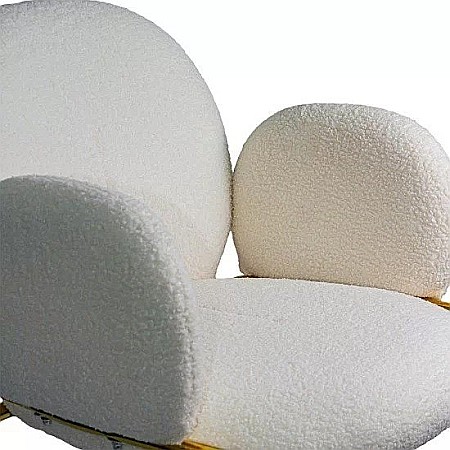 Scaun living si dining BUC282, stofa boucle, structura metalica aurie, elegant, 100 kg [1]