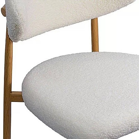 Scaun living si dining BUC283, tapitat stofa boucle, structura metalica, modern,100 kg [4]