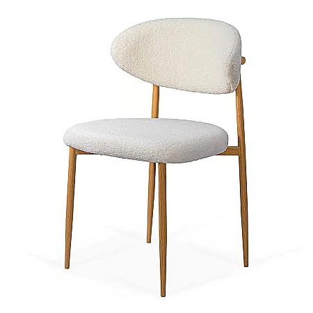 Scaune living - Scaun living si dining BUC283, tapitat stofa boucle, structura metalica, modern,100 kg