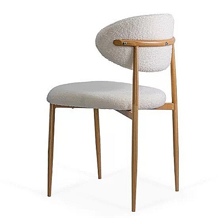 Scaun living si dining BUC283, tapitat stofa boucle, structura metalica, modern,100 kg [3]