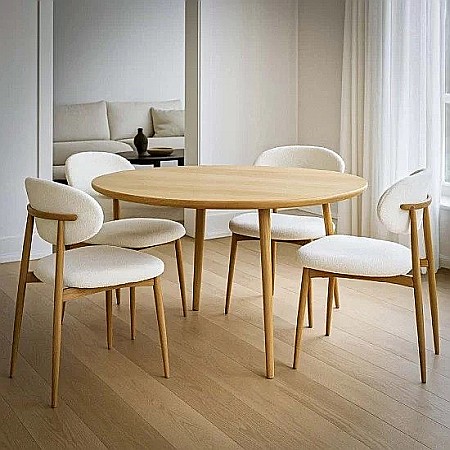 Scaun living si dining BUC283, tapitat stofa boucle, structura metalica, modern,100 kg [5]