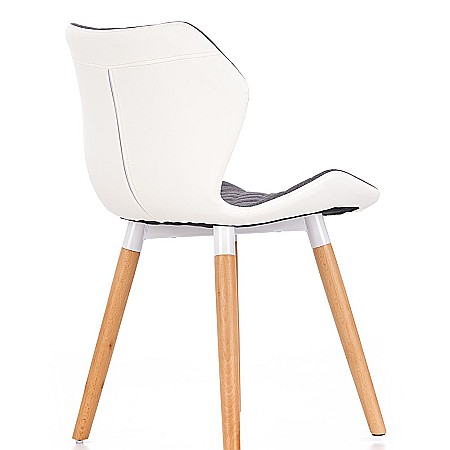 Scaun living tapitat HM K277 alb - gri [4]