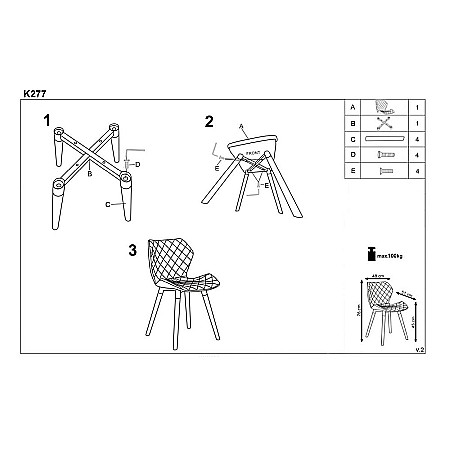 Scaun living tapitat HM K277 alb - gri [7]