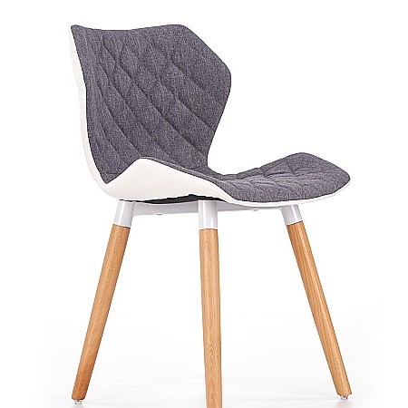 Scaun living tapitat HM K277 alb - gri [6]