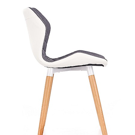 Scaun living tapitat HM K277 alb - gri [3]