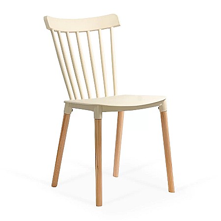 Scaune terasa si outdoor - Scaun pentru terasa HRC 595, polipropilena, structura lemn,100 kg