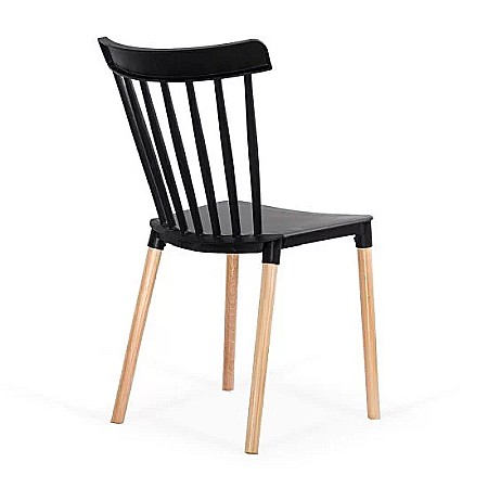 Scaune ieftine - Scaun pentru terasa HRC 595, polipropilena, structura lemn,100 kg