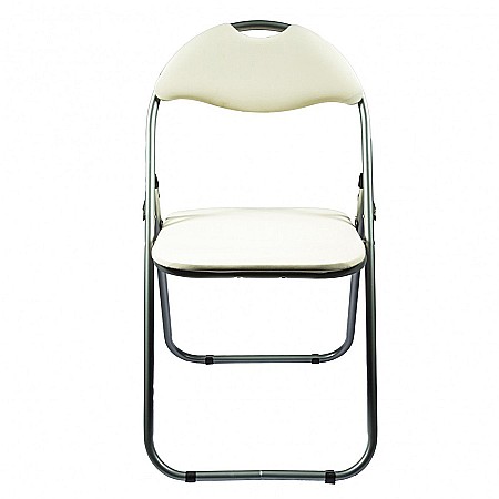 Scaun pliant GN metalic, bucatarie, tapitat cu piele ecologica, negru [1]
