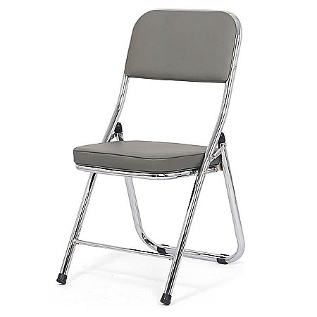 Scaune pliante - Scaun pliant HRC 607, pentru living, bucatarie, evenimente, piele ecologica, picioare cromate, 100 kg
