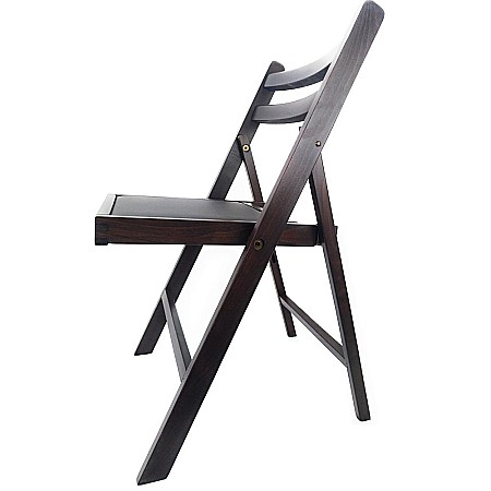 Scaun pliant lemn masiv, bucatarie si living, sezut tapitat cu piele ecologica, 100 kg, wenge [4]