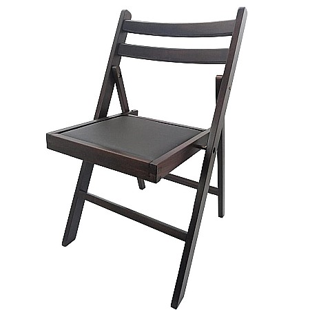 Scaun pliant lemn masiv, bucatarie si living, sezut tapitat cu piele ecologica, 100 kg, wenge [3]