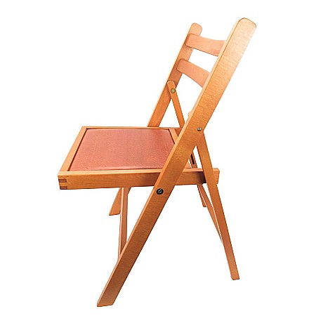 Scaun pliant lemn masiv, bucatarie si living, sezut tapitat cu piele ecologica, 100 kg, cires [1]