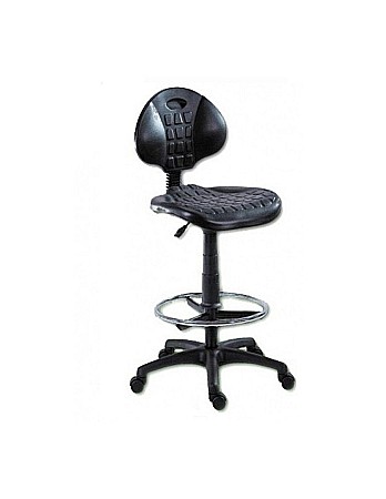 Scaun profesional Ext, ergonomic, mecanism asincron, inaltime reglabila, suport picioare, poliuretan, baza polipropilena, 120 kg, negru [2]