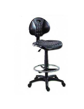 Produse in stoc - Scaun profesional Ext, ergonomic, mecanism asincron, inaltime reglabila, suport picioare, poliuretan, baza polipropilena, 120 kg, negru