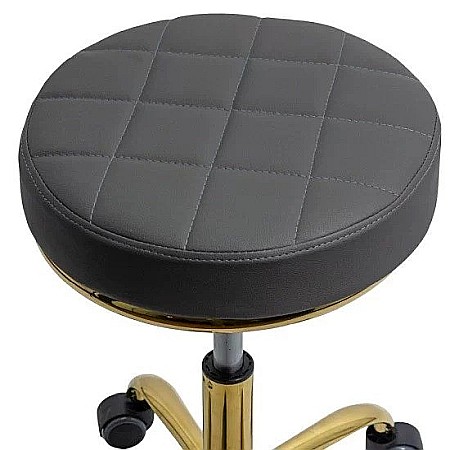 Scaun profesional OFF 1023, rotativ, baza metalica aurie, piele ecologica, inaltime ajustabila, roti gumate, 100 kg [1]