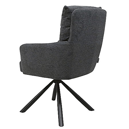 Scaun rotativ living KL Skarlet, metalic, tapitat cu stofa,100 kg, 60x67x93 cm, gri inchis [3]