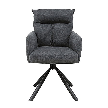 Scaun rotativ living KL Skarlet, metalic, tapitat cu stofa,100 kg, 60x67x93 cm, gri inchis [4]