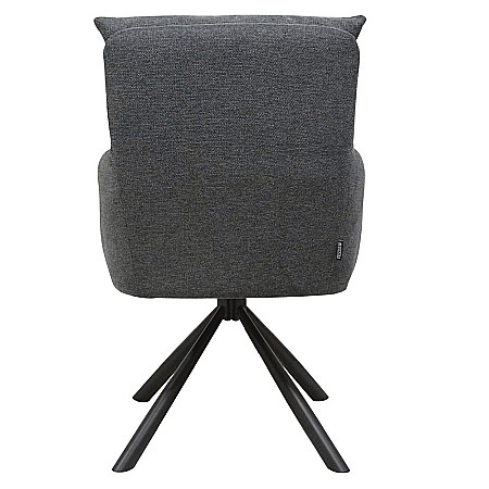 Scaun rotativ living KL Skarlet, metalic, tapitat cu stofa,100 kg, 60x67x93 cm, gri inchis [2]