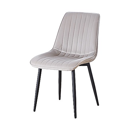 Produse - Scaun tapitat cu stofa tip catifea AB176, de living si bucatarie, cadru metalic, 88x47x42 cm, bej