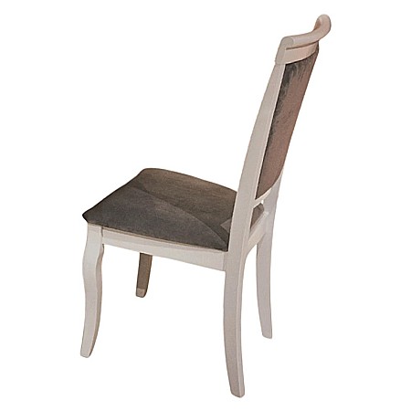Scaun tapitat de living si bucatarie, AB Albert din lemn masiv, stofa,120 kg, 96x42x40 cm, alb/gri [4]