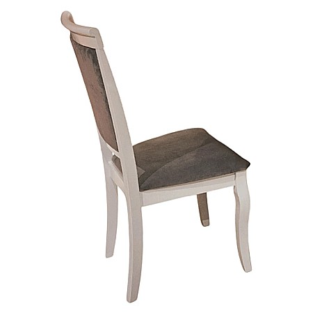 Scaun tapitat de living si bucatarie, AB Albert din lemn masiv, stofa,120 kg, 96x42x40 cm, alb/gri [3]