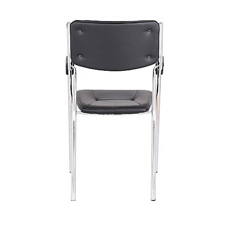 Scaun vizitator GN cu manere, cadru cromat, piele ecologica, 150 kg, negru [3]
