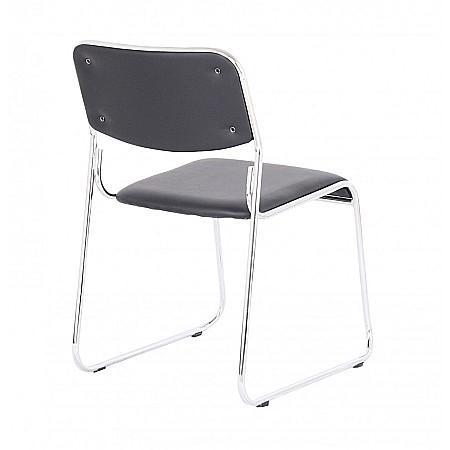 Scaun vizitator GN Emil, piele ecologica, cadru metalic cromat, stivuibil, 100 kg [1]