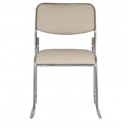 Scaun vizitator GN Emil, piele ecologica, cadru metalic cromat, stivuibil, 100 kg [3]
