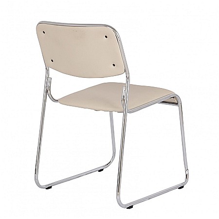 Scaun vizitator GN Emil, piele ecologica, cadru metalic cromat, stivuibil, 100 kg [4]