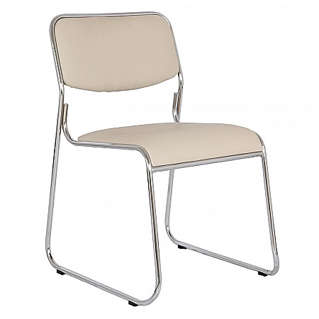 Produse - Scaun vizitator GN Emil, piele ecologica, cadru metalic cromat, stivuibil, 100 kg