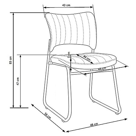 Scaun vizitator HM Rapid, Cadru Cromat, Piele ecologica, 83x43x58 cm, Sarcina max 120 Kg, Negru [5]