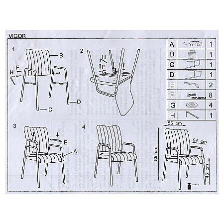 Scaun vizitator HM Vigor, Piele ecologica, Suport lombar, Sarcina max 120 kg, Negru [9]