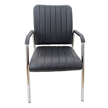Scaun vizitator HM Vigor, Piele ecologica, Suport lombar, Sarcina max 120 kg, Negru [3]