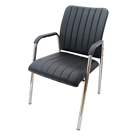 Scaun vizitator HM Vigor, Piele ecologica, Suport lombar, Sarcina max 120 kg, Negru [4]