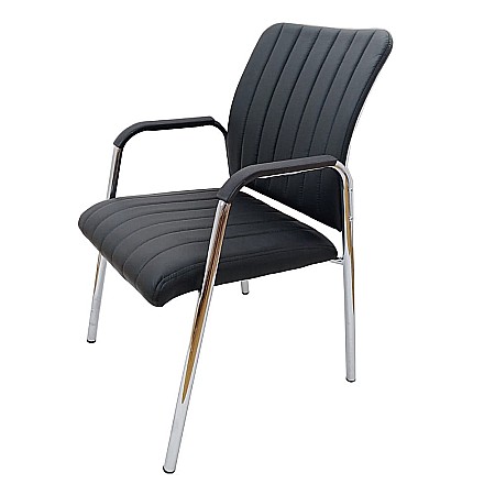 Scaun vizitator HM Vigor, Piele ecologica, Suport lombar, Sarcina max 120 kg, Negru [5]