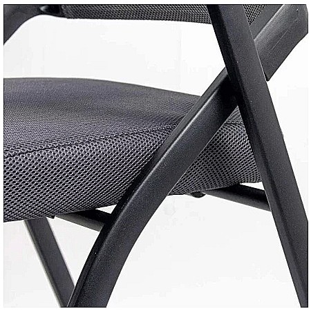 Scaun vizitator HRC 603, cu masuta rabatabila, pliabil, ergonomic, mesh, cadru metalic, 120 kg, negru [4]