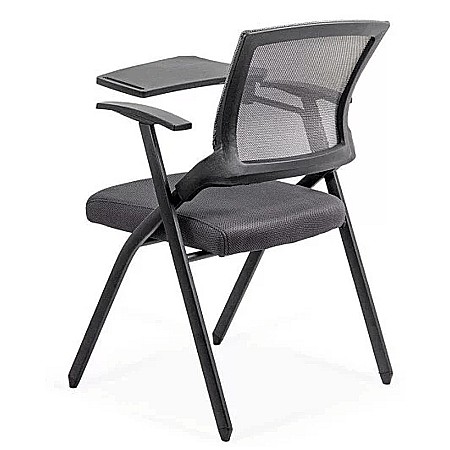 Scaun vizitator HRC 603, cu masuta rabatabila, pliabil, ergonomic, mesh, cadru metalic, 120 kg, negru [3]