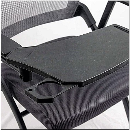 Scaun vizitator HRC 603, cu masuta rabatabila, pliabil, ergonomic, mesh, cadru metalic, 120 kg, negru [6]