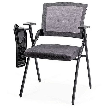 Scaun vizitator HRC 603, cu masuta rabatabila, pliabil, ergonomic, mesh, cadru metalic, 120 kg, negru [5]