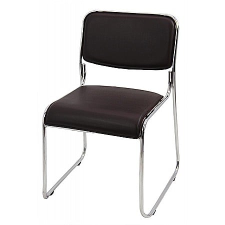 Scaune pentru vizitatori - Scaun vizitator HRC 604, piele ecologica, cadru cromat, 120 kg