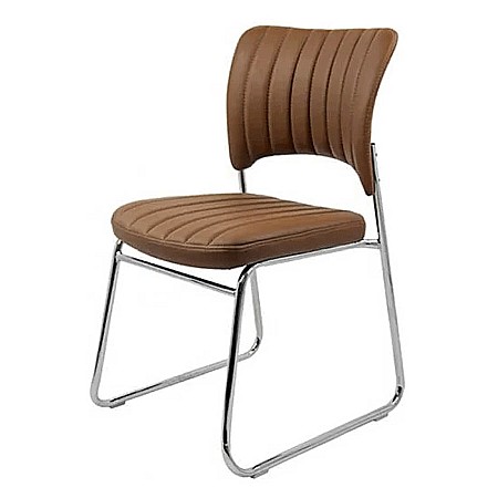 Scaune - Scaun vizitator HRC 613, ergonomic, cadru metalic, piele ecologica, 120 kg