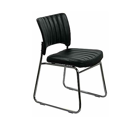 Produse - Scaun vizitator HRC 613, ergonomic, cadru metalic, piele ecologica, 120 kg