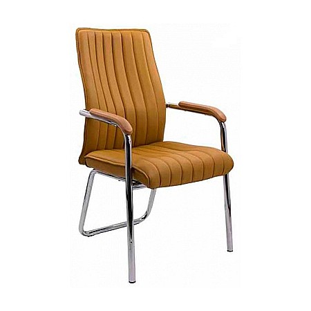 Scaun vizitator HRC 614, ergonomic, piele ecologica, cromat, brate tapitate, 120 kg [1]