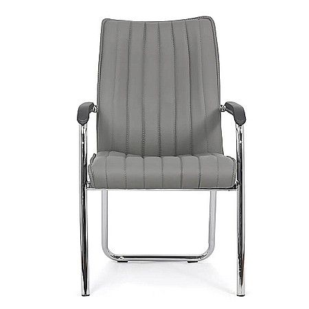 Scaun vizitator HRC 614, ergonomic, piele ecologica, cromat, brate tapitate, 120 kg [1]