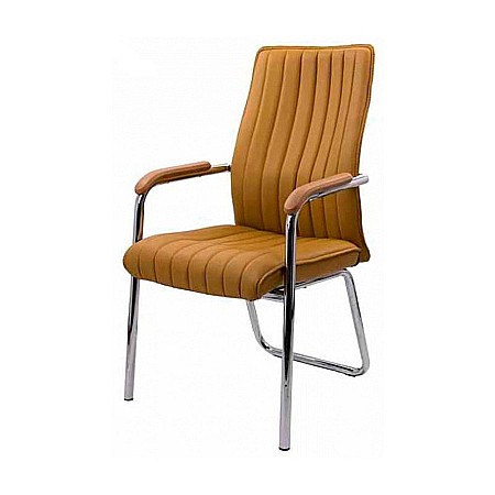 Scaun vizitator HRC 614, ergonomic, piele ecologica, cromat, brate tapitate, 120 kg [2]