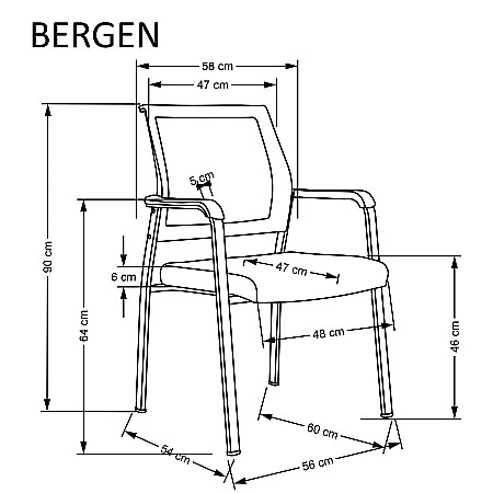 Scaun vizitator mesh HM Bergen [6]