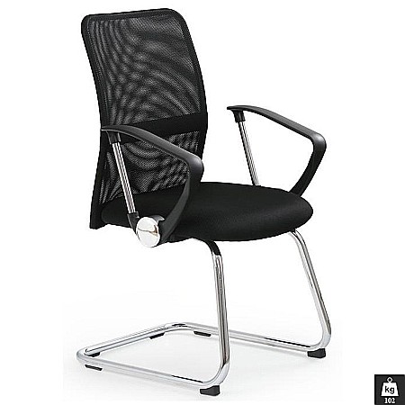 Scaune vizitator - Scaun vizitator mesh HM Vire Skid negru
